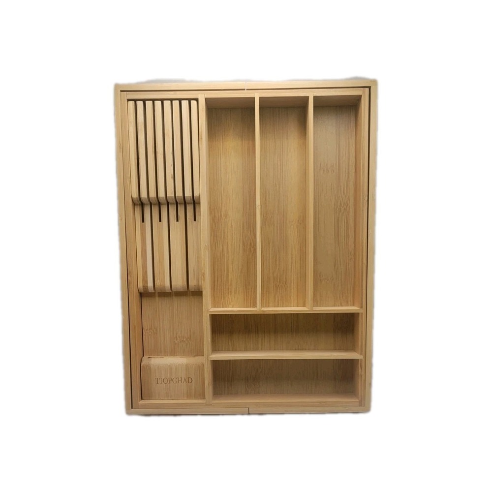 TIOPGHAD‎ Bamboo-Silverware-Drawer-Organizer-Kitchen, Expandable Utensil...